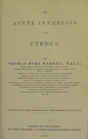 Cover of: On acute inversion of the uterus