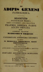 Cover of: De adipis genesi pathologica: dissertatio inauguralis medica ...