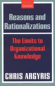Cover of: Reasons and Rationalizations by Chris Argyris