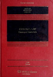 Cover of: Criminal law: cases and materials