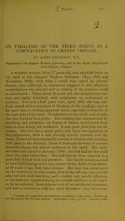 Cover of: On paralysis of the third nerve as a complication of Graves' disease by James Finlayson