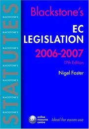 Cover of: Blackstone's EC Legislation 2006-2007