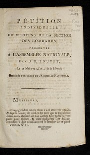 Pe tition individuelle de citoyens de la section des Lombards by Jean-Baptiste Louvet de Couvray