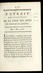 Cover of: Extrait des registres by Guyenne (France). Cour des aides et finances