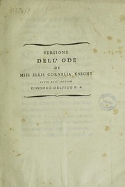 Cover of: Versione dell'ode [alla memoria degli ufficiali, marinai, soldati inglesi periti nella guerra attuale, 1794] ...
