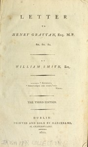 Cover of: Letter to Henry Grattan, Esq, M.P. &c. & c & c