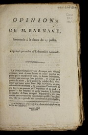 Cover of: Opinion de M. Barnave by Antoine Barnave