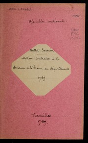 Cover of: Motion de M. Brillat Savarin, de pute  du Bugey, sur la nouvelle division des provinces