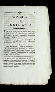 Cover of: L'ame de Louis XVI