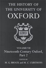 Cover of: The History of the University of Oxford: Volume VII by 