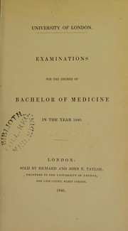 Cover of: Examination for the degree of Bachelor of Arts in the year 1841