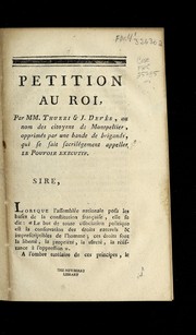 Cover of: Petition au roi