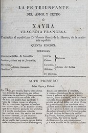 Cover of: La fe triunfante del amor y cetro, o, Xayra: tragedia francesa