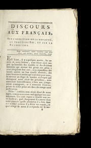 Cover of: Discours aux Franc ʹais, sur l'abolition de la royaute , le proce  s du roi, et sur la Re volution by Louis XVI Trial and Execution Collection (Newberry Library)