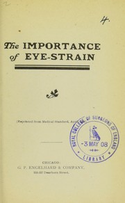 Cover of: The importance of eye-strain by Royal College of Surgeons of England