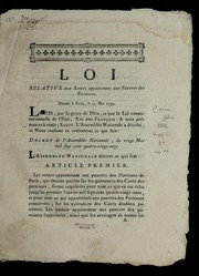 Cover of: Loi relative aux rentes appartenant aux pauvres des paroisses: donne e a   Paris, le 25 mai 1791
