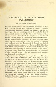 Cover of: Catholics under the Irish Parliament by MacDonagh, Michael