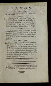 Cover of: Sermon sur l'accord de la religion et de la liberte by Fauchet, Claude