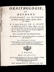 Cover of: Ornithologie, ou, Methode contenant la division des oiseaux en ordres, sections, genres, especes & varie te s by Jean-Baptiste-Claude Bauche