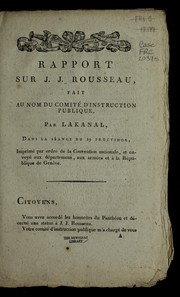 Cover of: Rapport sur J.J. Rousseau: fait au nom du Comite  d'instruction publique
