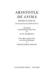 Cover of: De Anima by Aristotle, Christopher Shields