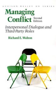 Cover of: Managing conflict | Walton, Richard E.