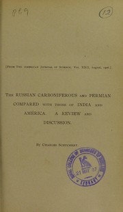 Cover of: The Russian Carboniferous and Permian compared with those of India and America by Charles Schuchert