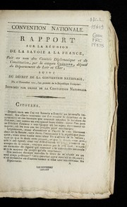 Cover of: Rapport sur la re union de la Savoie a la France: fait au nom des Comite s diplomatique et de constitution