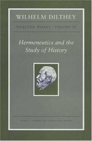 Cover of: Hermeneutics and the study of history