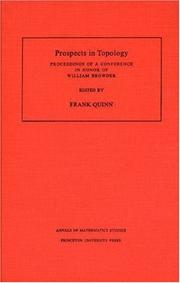 Cover of: Prospects in topology by edited by Frank Quinn.