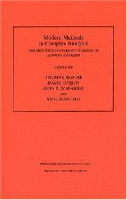 Cover of: Modern methods in complex analysis