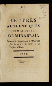 Lettres authentiques de M. le comte de Mirabeau by Honoré-Gabriel de Riquetti comte de Mirabeau