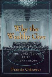 Why the wealthy give by Francie Ostrower