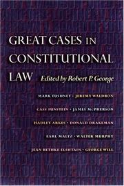 Cover of: Great cases in constitutional law by edited by Robert P. George.
