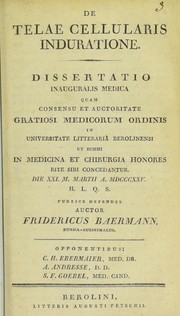 De cellularis induratione by Baermann, Friedrich b. 1792