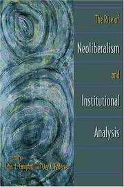 Cover of: The Rise of Neoliberalism and Institutional Analysis.