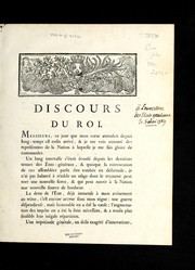 Cover of: Discours du roi by France. Sovereign (1774-1792 : Louis XVI)