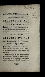 Cover of: Re ponse du roi au Parlement