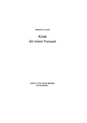 Cover of: Kritik der reinen Vernunft by Immanuel Kant