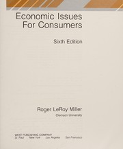 Cover of: Economic issues for consumers by Roger LeRoy Miller