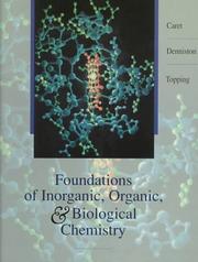 Cover of: Foundations of inorganic, organic & biological chemistry