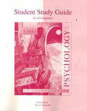 Cover of: Student Study Guide for use with Psychology by Benjamin Lahey, Steven Schneider