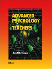 Cover of: Advanced Psychology for Teachers by Donald K. Sharpes