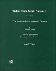 Cover of: Volume 2 Student Study Guide for use with Humanities In Western Culture