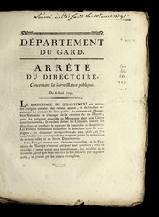 Cover of: Arre te  du directoire, concernant la surveillance publique: du 6 aou t 1791