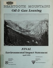 Beartooth Mountains, oil & gas leasing by Beartooth Ranger District (Mont.)