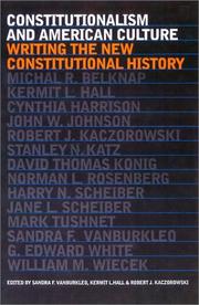 Cover of: Constitutionalism and American culture: writing the new constitutional history