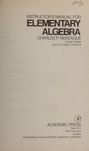 Cover of: Algebra by Charles P. McKeague