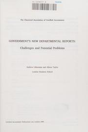 Cover of: Government's new departmental reports by Andrew Likierman