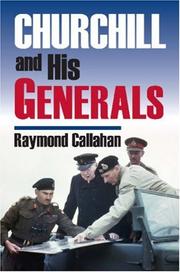 Cover of: Churchill & His Generals (Modern War Studies)